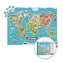 TOOKYLAND World Map Puzzle for Kids, Map Puzzle 500 Pieces World Puzzles with Continents, Geography Puzzles Map Learning for Kids Age 6+