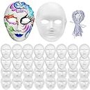 36 Pieces Paper Mache Masks, 2 Sizes DIY Full Face Masks, Masquerade Mask, White DIY Mask for Crafts, Cosplay, Halloween