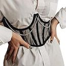 MYADDICTION Women Corset Belt See Through Blouse Waist Chain Cinch Girdle Black M Clothing, Shoes & Accessories | Womens Accessories | Belts