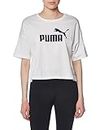 PUMA Essentials Cropped Logo Tee T-Shirt, Bianco, M Donna