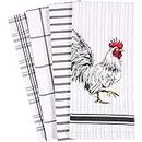 KAF Home Pantry Rooster Kitchen Dish Towel 18 x 28-inch Set of 4