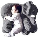 DearJoy Polyester Big Size Fibre Filled Stuffed Animal Elephant Soft Toy For Baby Of Plush Hugging Pillow Soft Toy For Kids Boy Girl Birthday Gift (60 Cm, Grey)