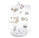 Ikee Design Acrylic 216 Pairs Rotating Jewelry & Earring Organizer/Spinning Jewelry Organizer for Hanging Earrings/Hanger Display Stand Rack/Earring Carousel