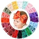doboi 20PCS Baby Headbands Baby Girl Hair Bows Accessories Infant Newborn Toddler Baby Bows and Nylon Headbands Big Bows for Baby Girls