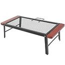 Iron Mesh Barbecue Table, Adjustable Foldable Grill Stand Table Lightweight High Temperature Resistant for Home Kitchen Garden for Camping Picnic Barbecue