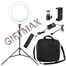 Giftmax 18" Inch Professional LED Ring Light with Remote and 6 feet Stand, Mobile Holder and Carrying Bag | For YouTube | Photo-shoot | Video shoot | Live Stream | Makeup & Vlogging | Compatible with iPhone/ Android Phones & Cameras (Giftmax 18 Inch Ring Light + Remote + Stand)