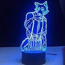 ZGSBT Lampe Illusion 3D Veilleuse LED Acrylique Legosi Figure Pour Enfants Chambre Décoration Cool Anime Cadeau Lampe De Table Usb Beastars Pour Garçon Fille Jouet D'anniversaire De Vacances Cadeau