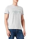 TOM TAILOR Hommes T-shirt avec logo imprimé 1029685, 15398 - Light Stone Grey Melange, M
