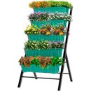 Arlmont & Co. 4ft Vertical Raised Garden Bed 5 Tier Planter Box Perfect To Grow Flowers, Vegetables, Herbs in Black/Green | Wayfair