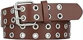 LUKSOFT B05 Leather Waist Belt Punk Rock Grommet Belt for Jeans Party Body Jewelry Accessories for Women and Girls 42 inch
