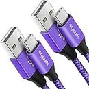 etguuds Purple USB C Cable 3.3ft Fast Charging, 2-Pack Type C Cable Braided USB to USB C Cable Compatible with Samsung Galaxy S23 S22 S21 S20 S10 S10E S9 A10e A32 Z Flip/Fold 5 4, Note 20 10 9, Pixel