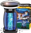 ZECHUAN Solar Bug Zapper Outdoor Waterproof, Portable Pest Control Electric Mosquito Zapper Killer with Panel Sensor, Rechargeable Insect Trap Fly Zapper for Home, Patio, Backyard, Camping