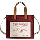 True Religion Tote, Women's Medium Travel Shoulder Bag with Adjustable Strap, Red