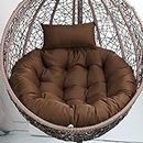 KYNE Round Cushion for Hanging Basket Polyester Round Shape Swing Chair Cushions for Outdoor Egg Swing Chair Garden Swing, Seat Padded Pillow Cushion (Brown)
