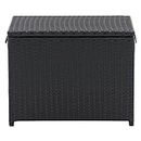 CorLiving Parksville Outdoor Storage Black Wicker Insulated Cooler Table Outdoor Container