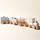 ibwaae Wooden Train Set for Baby Gift Toys with Numbers and Blocks Train Toy 12 PCS for Toddler Boys and Girls 1 2 3 4 5 Brithday Gift