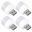 STORMIC USB LED Mini Bulb 1 W (Pack of 4) Eye Protection Portable Lamp for Reading, Working on PC, Laptop, Power Bank, Bedroom | Light Color - White (Pack of 04)