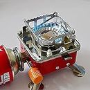 THE VENTI Portable Gas Stove Mini Portable Square-Shaped 2800W Gas Butane Burner Camping Stove travelling Stainless Steel Cooking Stove Folding Furnace Stove with Storage Bag