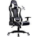 GTRACING Gaming Chair with Speakers Bluetooth Music Video Game Chair Audio Ergonomic Design Heavy Duty Office Computer Desk Chair (White)