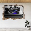 Playstation 4 Spielkonsole 3D zertrümmerte Ansicht Wandaufkleber Poster Aufkleber A834
