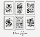 Kitchen Prints Black and White Funny Wall Art Pictures Poster Living Room