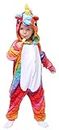 EASUIT Colorful Unicorn Onesie Animal Costume Halloween Cosplay Unisex Gifts for Kids ,S(4-6 Years)
