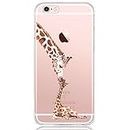 Oveo kompatibel mit iPhone 6 / 6S Hülle, Dolce Vita Serie Transparente Silikon Handyhülle Accessoires für Damen/Mädchen, Durchsichtig mit Giraffe Unconditional Love Motiv