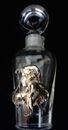 PERFUME BOTTLE Crystal w. Overlay Silver Head of a Women Art Nouveau French