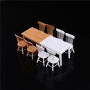 1:12 Wooden Kitchen Dining Table + 4 Chairs Set  Dollhouse Furnitu~DC
