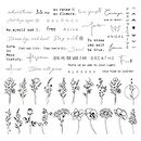 DIVAWOO Realistische Temporäre Tattoos- 60 Blatt Winzige Kleine Falsch Fake Tattoos- 40 Stück Inspirierende Worte, 20 Stück Wilde Blumen Blumenblätter Aufkleber Für Frauen Körper