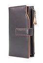 Catwalk Collection Handbags - Cuir Véritable - Portefeuille/Porte Monnaie - RFID - Boîte Cadeau - Compartiment pour téléphone - 20 Carte de crédit - Femme - Stella - Noir