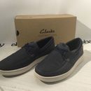 CLARKS CANTAL LACE MEN'S SLIP-ON BOAT SHOES COLOR STONE SIZE 7W  - SHELF PULL - 