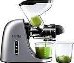 Juicer Machines, Cold Pressed Juicer, Fretta Masticating Slow Juicer with 3-inch Wide Feed Chute, Celery Juicer, Juice Extractor with Dual Speed Mode, BPA-Free, 200W Powerful Motor(Silver)