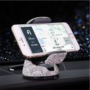 Soporte de teléfono de tablero de automóvil con diamantes de imitación cristal blando accesorios de automóvil para niñas