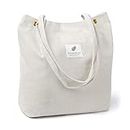 ANY SALES Hand Bags Corduroy Tote Bags For Women Large Capacity Shoulder Bag with Inner Pocket for School Work Shopping Travel Daily Use Grocery Casual (White)