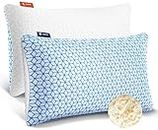 Love Attitude Pillows Queen Size Set of 2, Queen Pillows 2 Pack for Bed Shredded Memory Foam Pillows Adjustable, Cooling Pillow Soft and Supportive for Side Back Stomach Sleepers