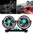 CARMATE Car Fan 12V 360 Degree Rotatable Dual Head 2 Speed Dashboard Auto Cooling Air Fan - Universal Fitment for All Cars