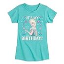 Disney Frozen - Elsa It's My Birthday - Toddler & Youth Girls Short Sleeve Graphic T-Shirt - Size 4T Turquoise