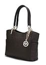 MKF Shoulder Handbag for Women: Vegan Leather Satchel-Tote Bag, Top-Handle Purse, Ladies Pocketbook Chocolate