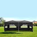SEALAMB 10x20 FT Heavy Duty Pop Up Canopy Outdoor Canopy Tent Shelter with 6 Sidewalls, Folding Tent Canopy with Adjustable Steel Legs & Carry Bag, Waterproof Gazebo for Party Wedding Patio Events