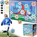 Soccer Ball Game Set for Kids, Indoor Outdoor Toy Soccer Ball Set with Velcro Ball, Kids Soccer Smart Game for Family Toddlers, Outdoor Backyard Game Gift for Boy Birthday (2 in 1 Soccer Velcro Ball)