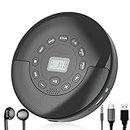 Portable CD Player with Speakers - Bluetooth CD Player Portable,Rechargeable Anti-Skip Walkman CD Music Player for Car/Travel with Headphones and AUX Cable,Home Audio Stereo Speaker,2000mAh Battery