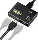 MVTECH HDMI 3 in 1 Out Port Splitter 4K Ultra HD Switch Hub HDTV Video with Remote Control Support 4K 1080P 3D for PS4 Xbox Blu-Ray Player HDTV Laptop TVs (Does NOT Come with Power Adapter(Black)