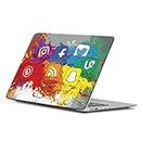 woopme® Social Media Abstract Laptop Skin Vinyl Stickers for All Laptop Multicolour Sticker (Size 16 X 11 Inch)