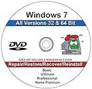 9th & Vine 2 DVDs Compatible With Windows 7 32-64 bit All Versions Professional, Home Premium, Ultimate, Basic. Install To Factory Fresh, Recover, Repair and Restore Boot Disc. Fix PC