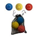 Sky Bounce Color Rubber Handballs for Recreational Handball, Stickball, Racquetball, Catch, Fetch, and Many More Games, 2 1/4-Inch, Assorted Colors, 3 Count with AHSR Pouch