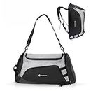Hanstock Gym Bag, 3-in-1 Black and Grey Travel Duffle Bag for Men and Women 40L with Backpack Style Concealable Straps Ideal Fitness and Sport Holdall Bag