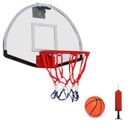 MoNiBloom Over The Door Basketball Hoop Indoor, Mini Basketball Hoop, Basketball Hoop w/ Ball & Air Pump Polycarbonate in Black/Red | Wayfair