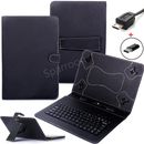 Black Leather Look Case Stand + USB Keyboard for 7" 8" 10" 10.1" Android Tablet