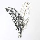 RHArt - Metal and Golden Wire Feathers Wall Accent Décor